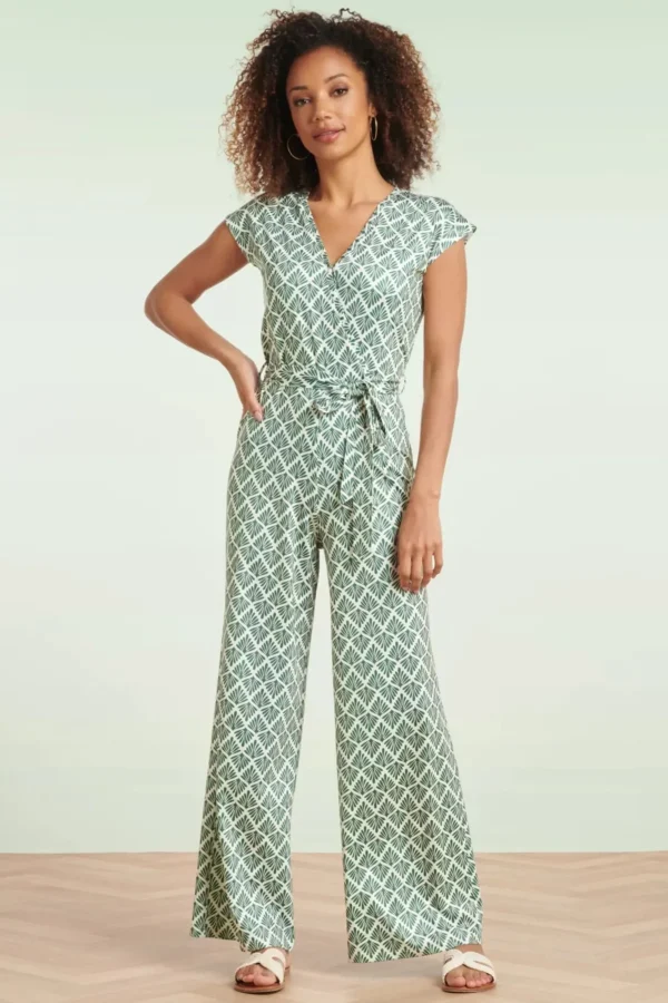 Flash Sale Smashed Lemon Adeline Jumpsuit In Legergroen En Gebroken Wit