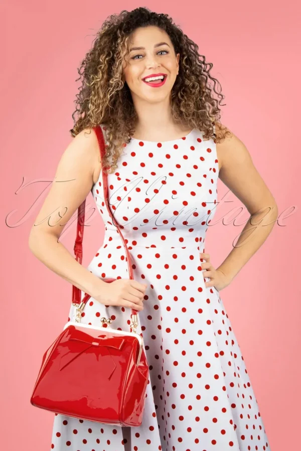 Clearance Banned Retro Amerikaanse Vintage Patenttas In Rood