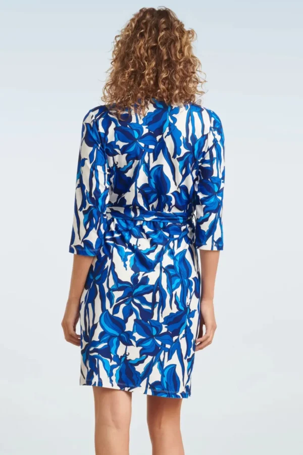 Clearance Smashed Lemon Amira Flower Jurk In Blauw En Wit