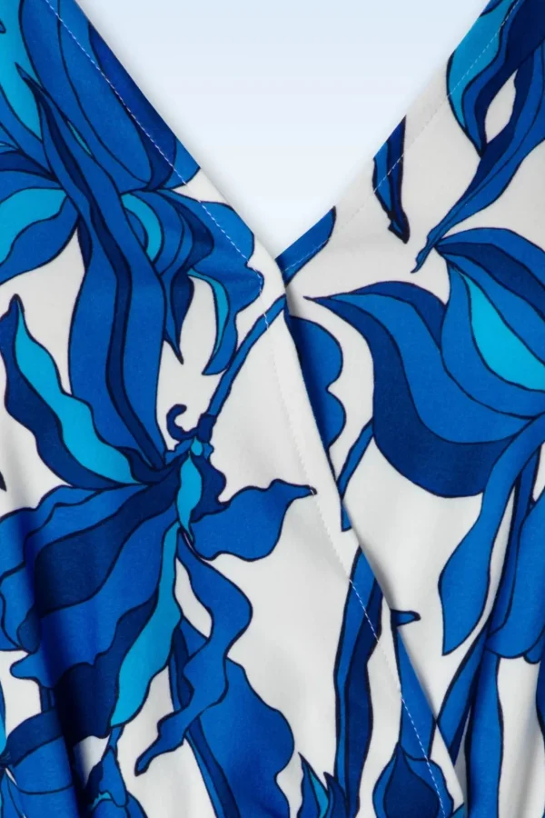 Clearance Smashed Lemon Amira Flower Jurk In Blauw En Wit