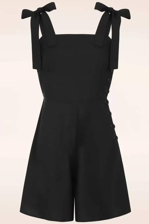 Hot Collectif Clothing Belinda Effen Playsuit In Zwart