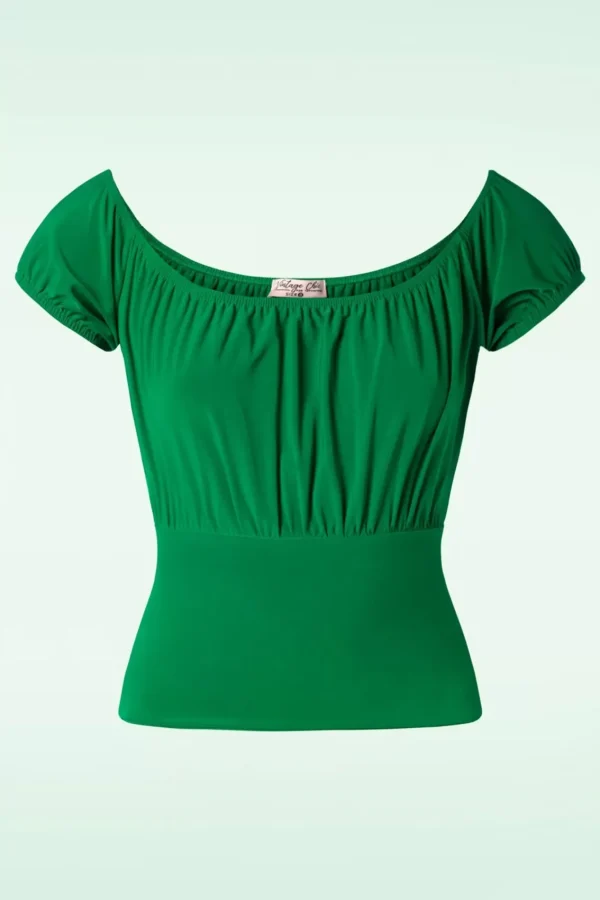 Outlet Vintage Chic for Topvintage Belinda Off-Shoulder Top In Groen