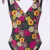 New TC Beach Bow Flower Power Badpak In Zwart