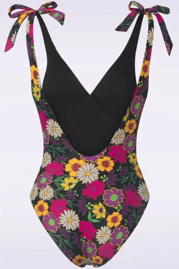 New TC Beach Bow Flower Power Badpak In Zwart