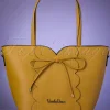 New Vixen Bow Front Geschulpte Shopper Tas Mosterd Geel