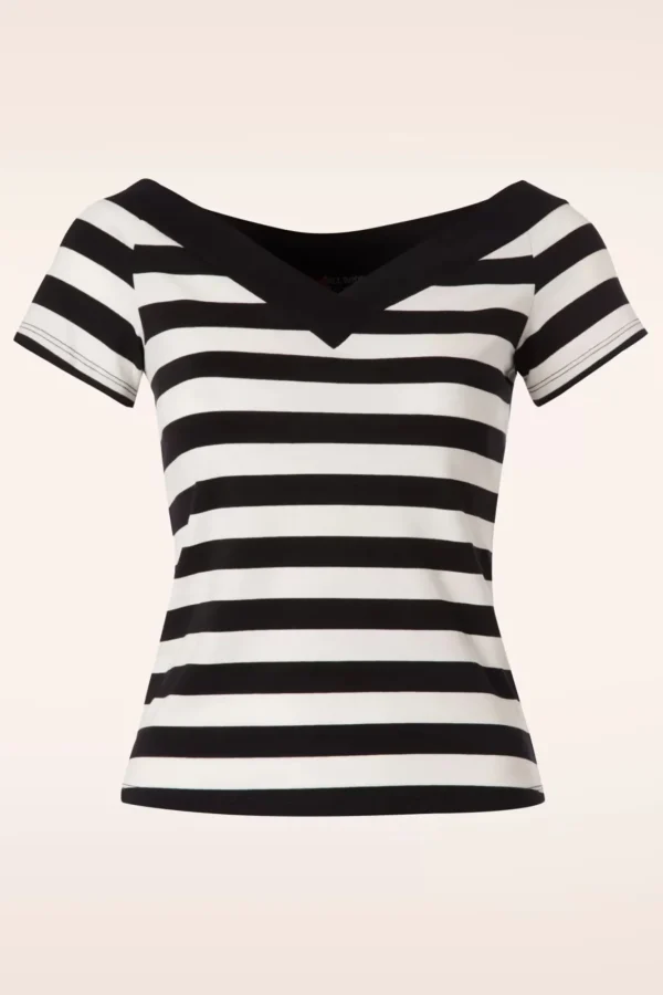 Sale Bunny Caitlin Strepen Top In Zwart En Wit