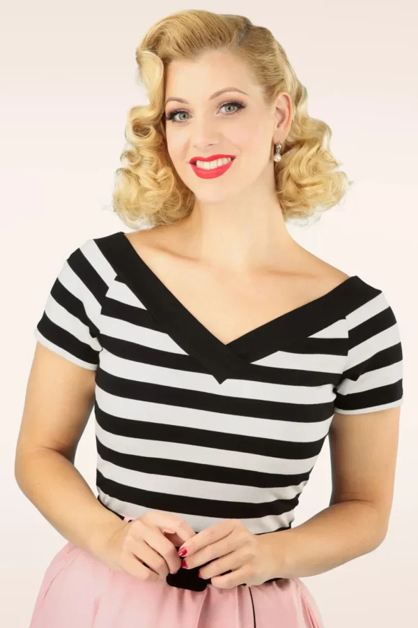 Sale Bunny Caitlin Strepen Top In Zwart En Wit