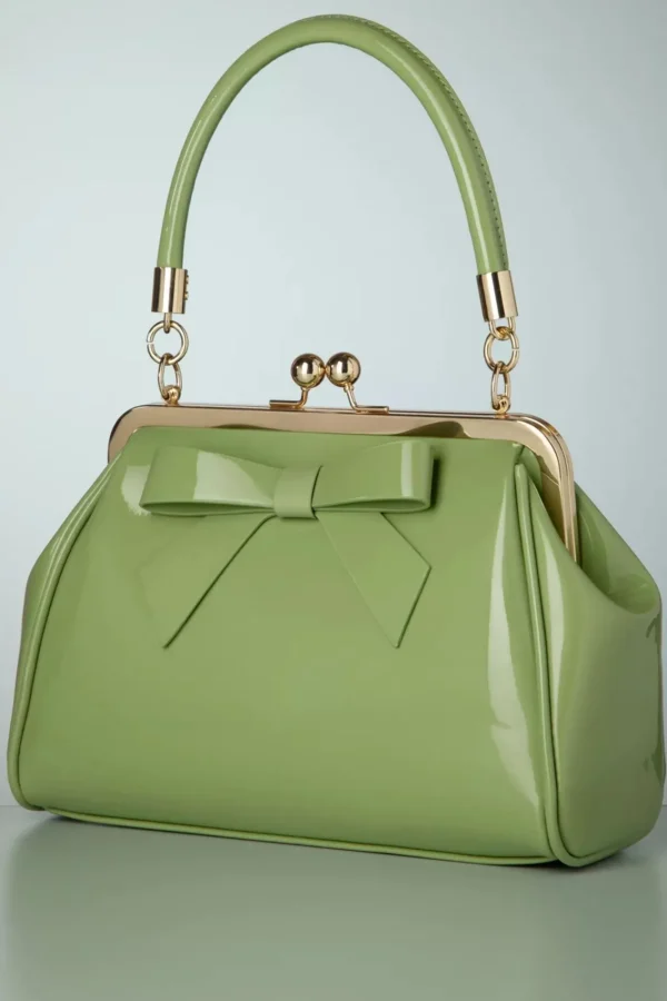 Discount Banned Retro California Nights Lak Handtas In Bleekgroen