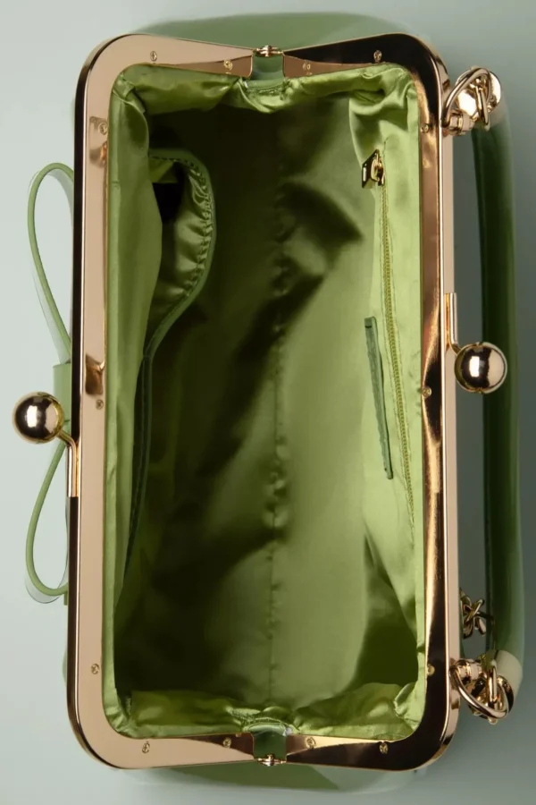 Discount Banned Retro California Nights Lak Handtas In Bleekgroen