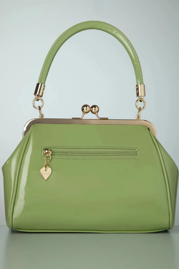 Discount Banned Retro California Nights Lak Handtas In Bleekgroen