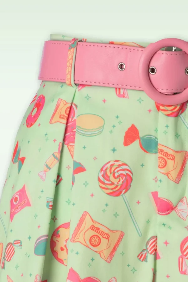 Cheap Vixen Candy Belted Shorts In Mint