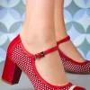 Fashion Nemonic Charol Lederen Mary Jane Pumps In Rood