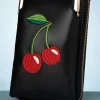 New Banned Retro Cherry Pie Crossbody Telefoontasje In Zwart