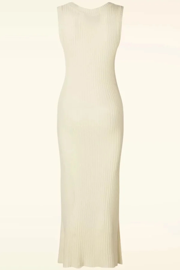 Shop Wild Pony Cleo Gebreide Jurk In Gebroken Wit