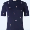 Outlet Banned Retro Cocktail Hour Jumper In Marineblauw