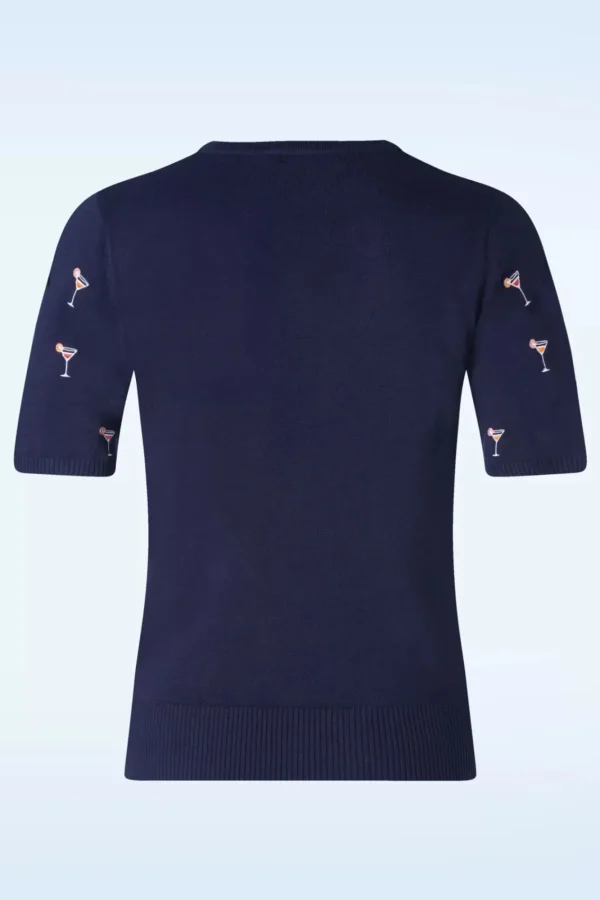 Outlet Banned Retro Cocktail Hour Jumper In Marineblauw
