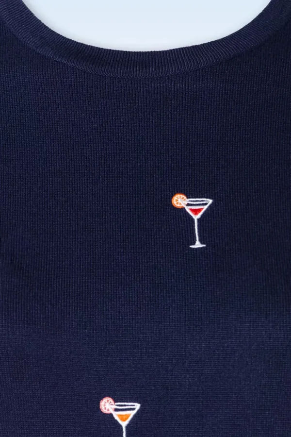 Outlet Banned Retro Cocktail Hour Jumper In Marineblauw