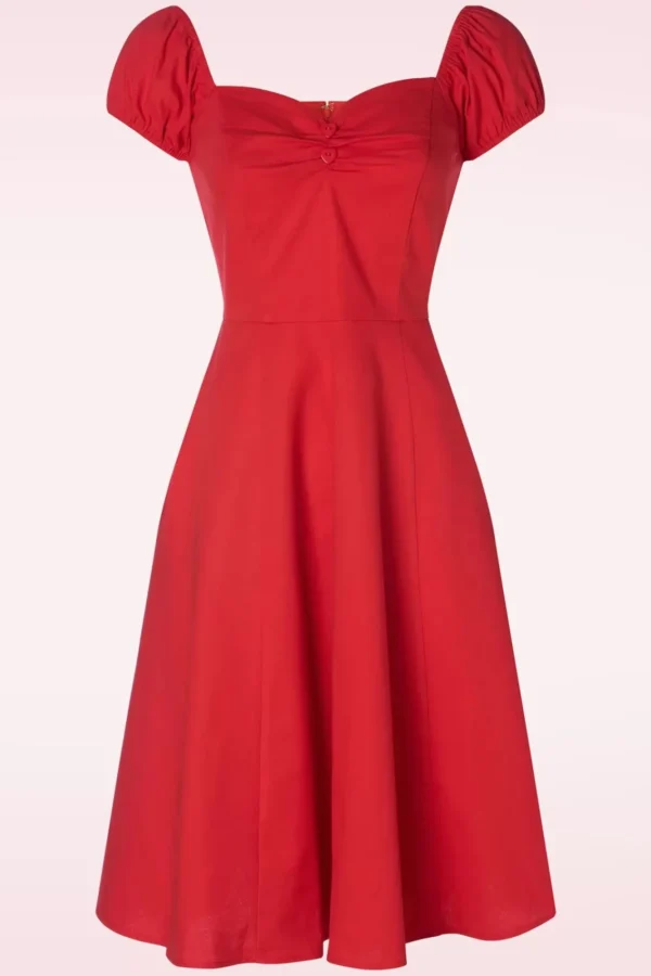 Fashion Banned Retro Dance Day Jurk In Rood