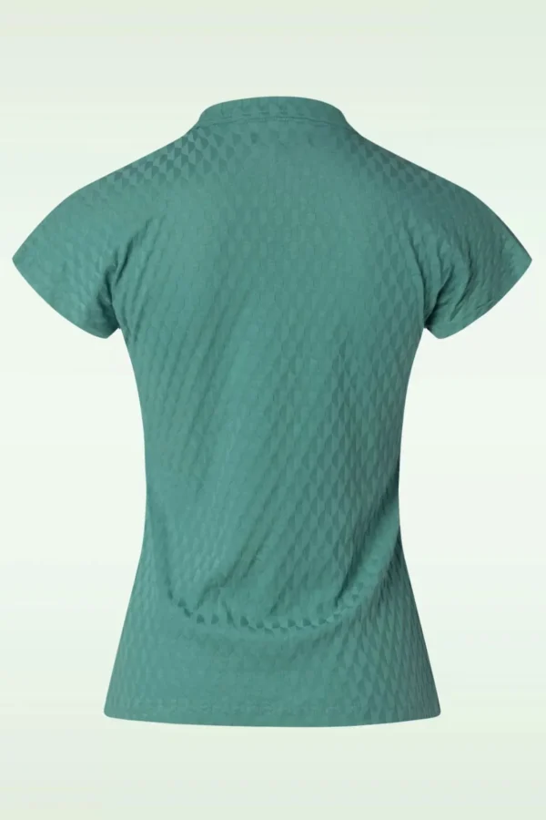 Best Sale King Louie Dani Manelli Jacquard Blouse In Smoke Groen