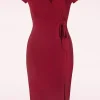 Fashion Vintage Chic for Topvintage Darcy Pencil Jurk In Donkerrood