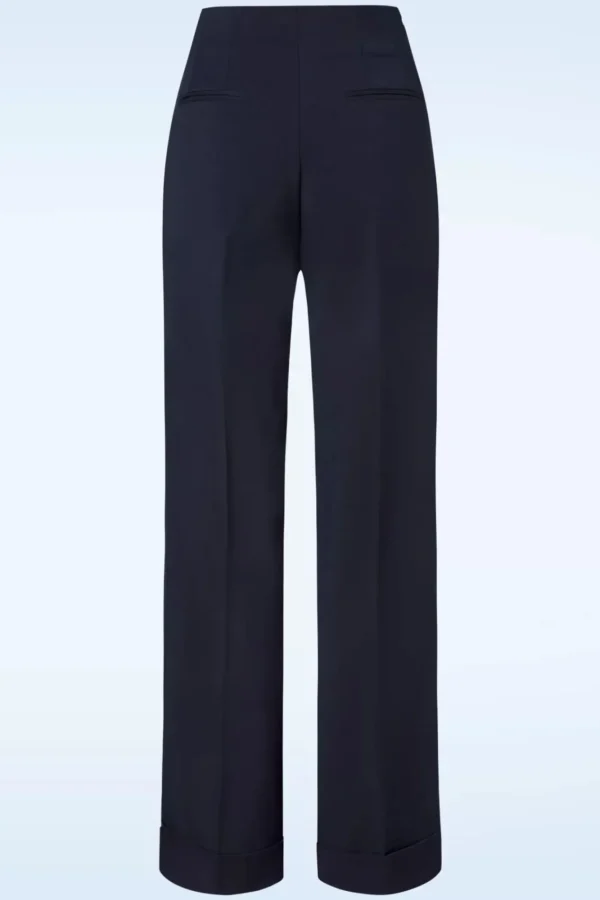 Store Glamour Bunny Business Babe Diadora Wijde Pantalon In Marineblauw