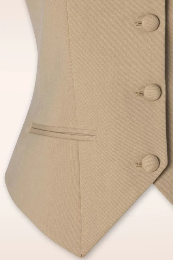 Shop Glamour Bunny Business Babe Dianne Gilet In Beige