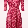 Shop Vintage Chic for Topvintage Ditsy Heart Swingjurk In Rood En Roze