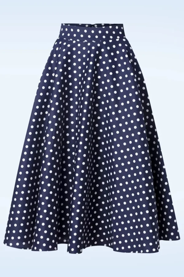 Fashion Banned Retro Dot Days Swing Rok In Navy