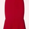 Fashion Vintage Chic for Topvintage Ellie Crepe Pencil Rok In Rood