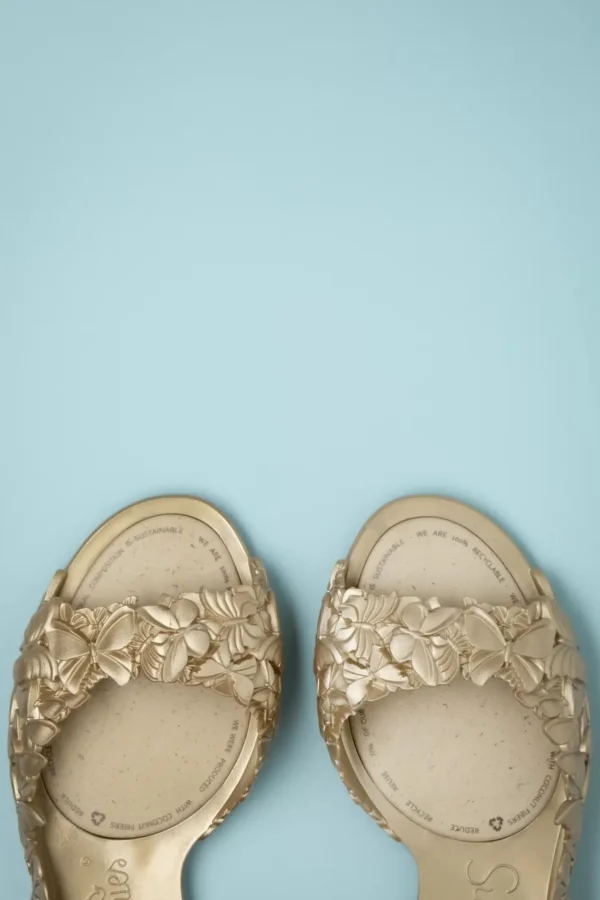 New Sunies Flexi Butterfly Flipflop Sandalen In Goud