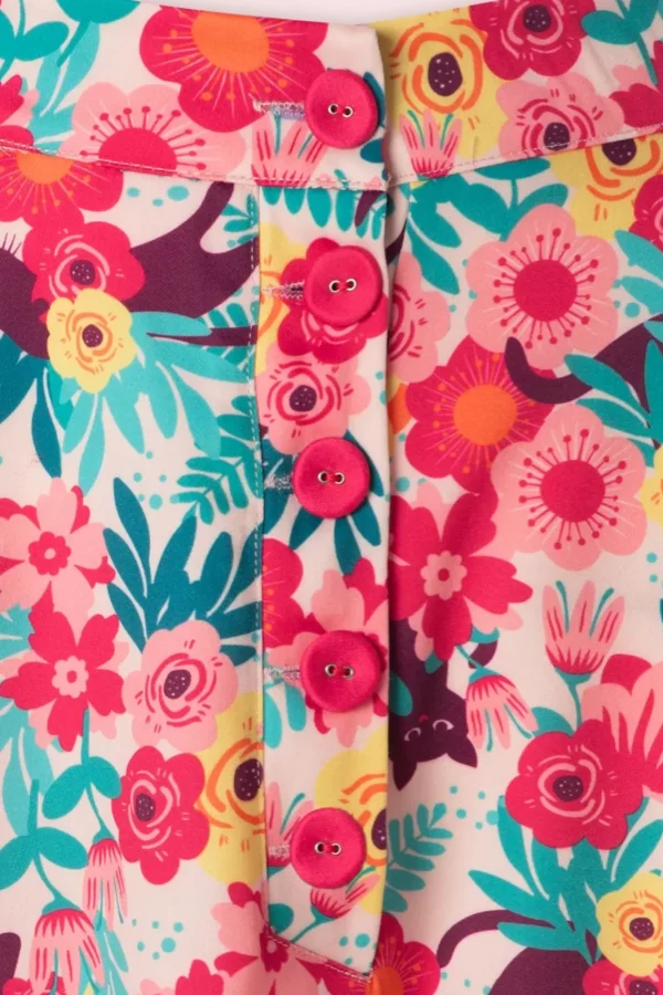 Cheap Vixen Floral Cat Flare Rok In Multi