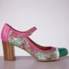 Online Nemonic Frida Mary Jane Pumps In Fuchsia En Groen