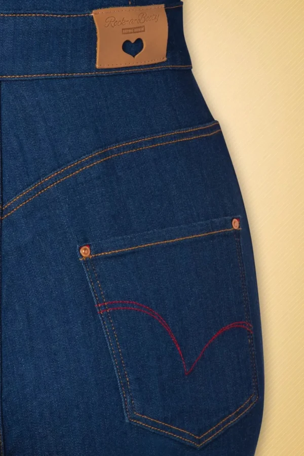 Sale Rock-a-Booty Gloria Lee Jumpsuit In Denimblauw