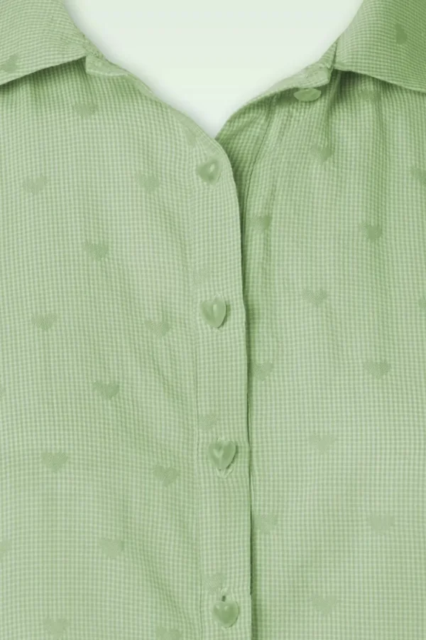 Fashion Banned Retro Heart On Her Sleeve Blouse In Groen