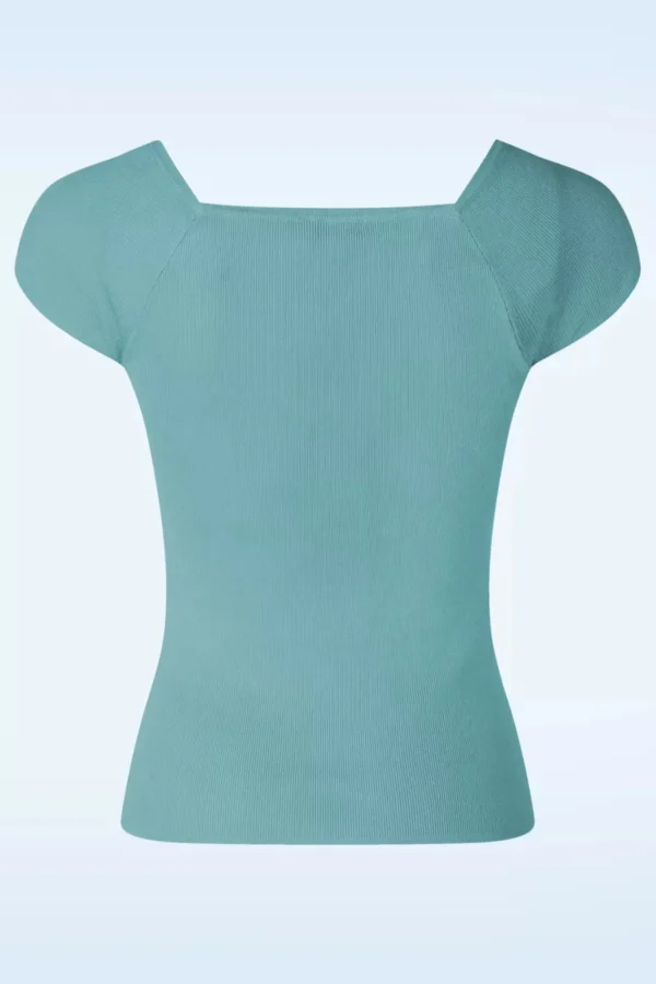 Hot Zilch Kaylie Top In Porselein Blauw