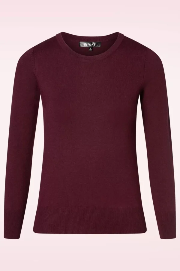 Hot Mak Sweater Kelly Trui In Bordeauxrood