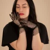 Outlet Pamela Mann Korte Handschoenen In Zwart Mesh