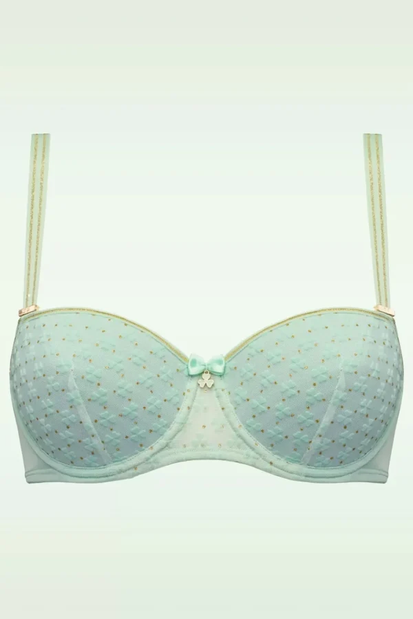 Outlet Marlies Dekkers Lucky Clover Padded Balcony Bh In Mintgroen En Goud