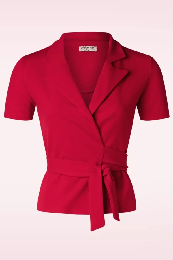 Discount Vintage Chic for Topvintage Maggie Wikkeltop In Rood