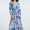 Fashion Smashed Lemon Maisy Maxi Jurk In Multi