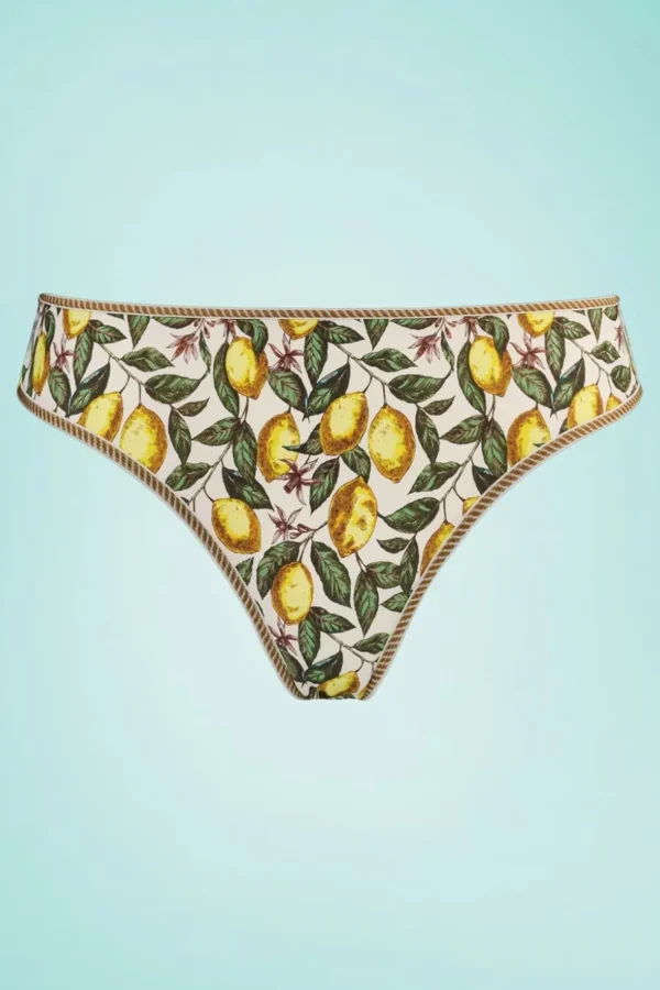 Shop Marlies Dekkers Mambo Amalfi Vlinderbroekje Met Citroenprint In Creme