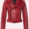 Outlet Queen Kerosin Marlon Leren Biker Jas In Rood