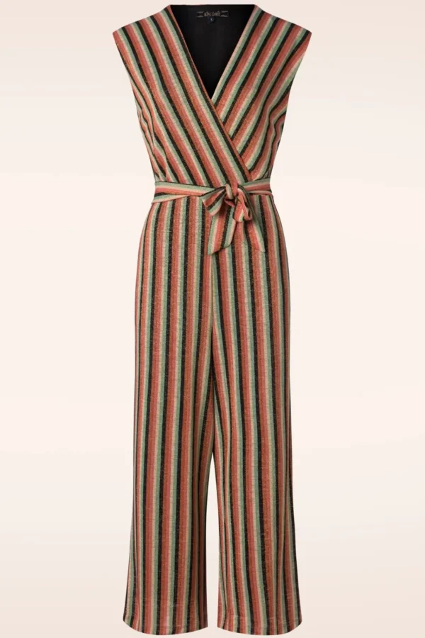 Hot King Louie Mary Piso Stripe Jumpsuit In Zwart