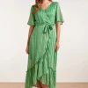Discount Smashed Lemon Meila Sparkling Maxi Jurk In Groen