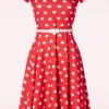 Shop Vintage Chic for Topvintage Minnie Hearts Swing Jurk In Rood
