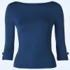 Flash Sale Banned Retro Modern Love Top In Marineblauw