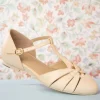 Sale Charlie Stone Montpellier Flats Met T-Strapjes In Creme