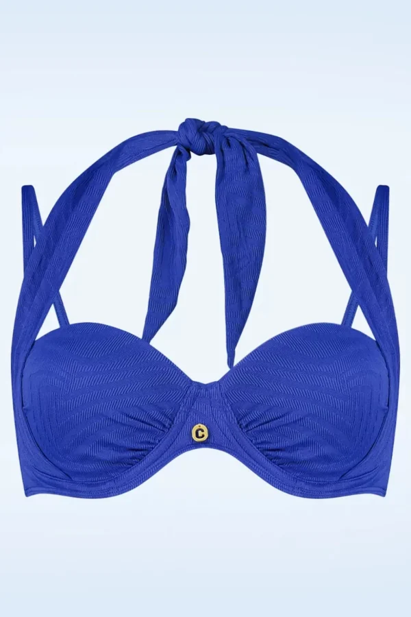 Online TC Beach Multiway Bikinitop In Blue Waves