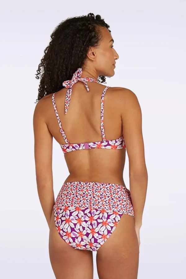 Shop TC Beach Multiway Summer Flowers Bikinitop In Paars