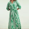 Online Smashed Lemon Myra Maxi Jurk In Gebroken Wit En Groen